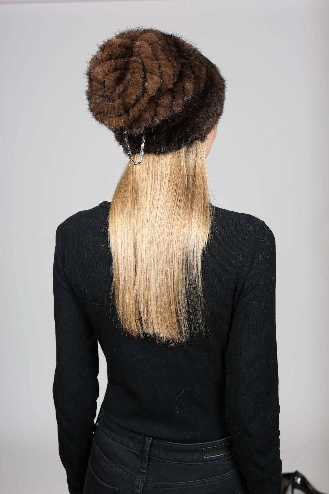 RIDDER - Knitted Mink Beanie with Brim