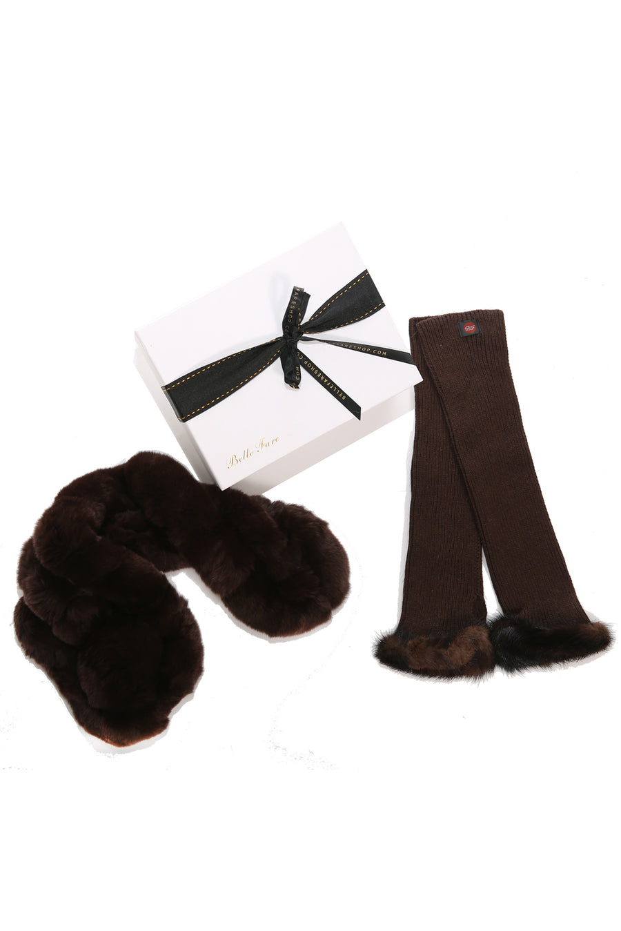 [Special] Rex Neck Warmer and Cashmere Gloves (Brown)