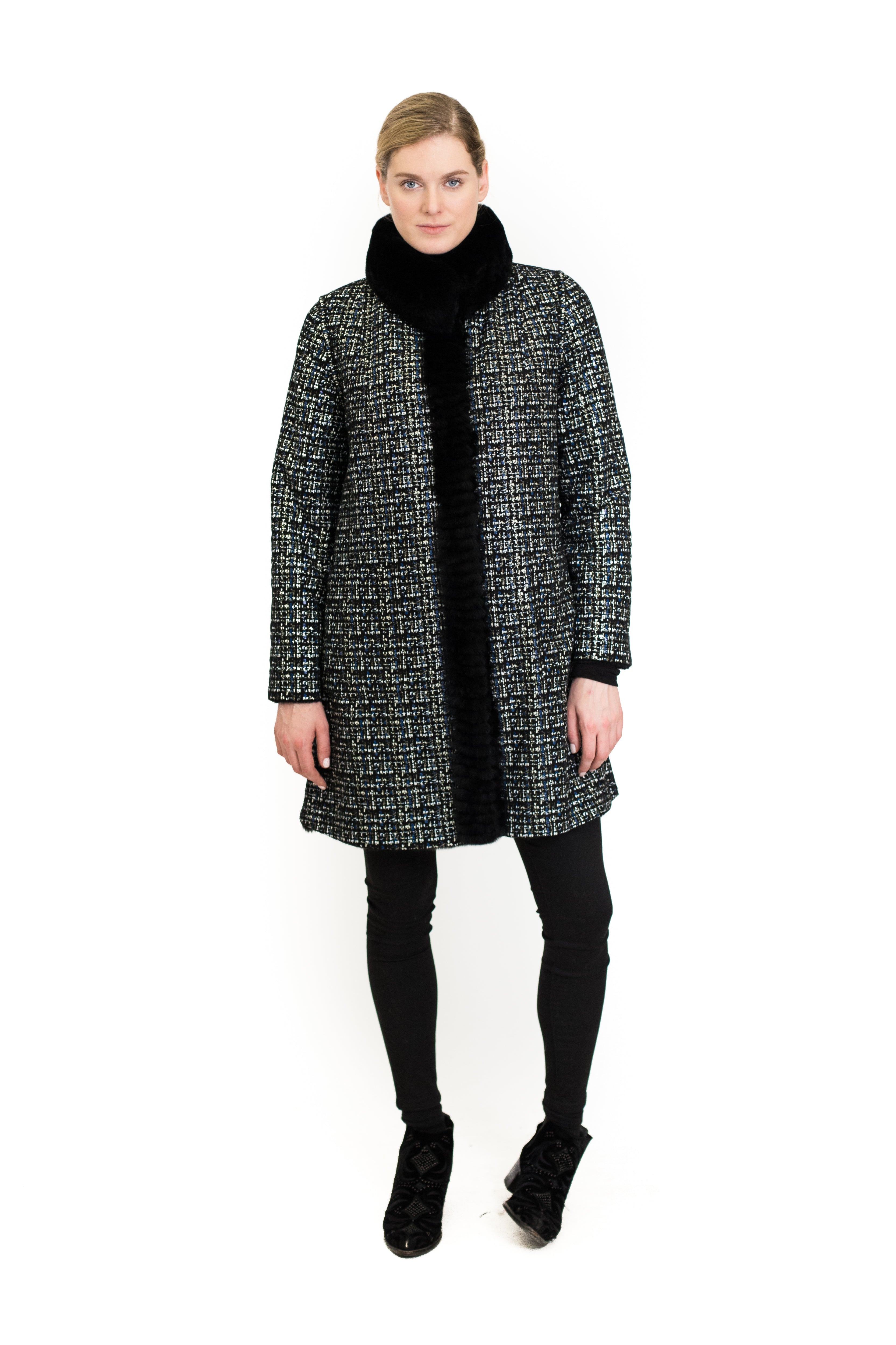 Lightweight Reversible Layered Rex Rabbit Coat