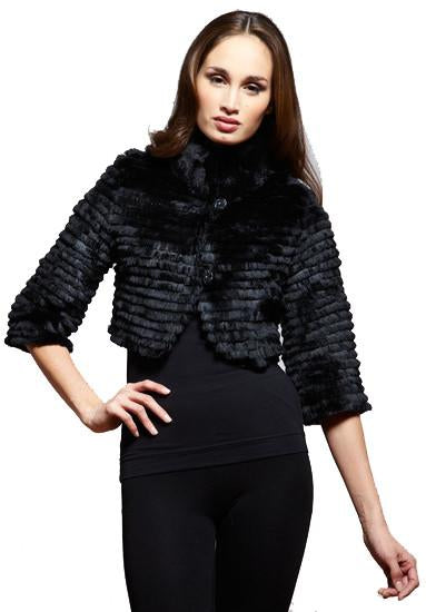 CHELSEA- Layered Rex Rabbit Bolero