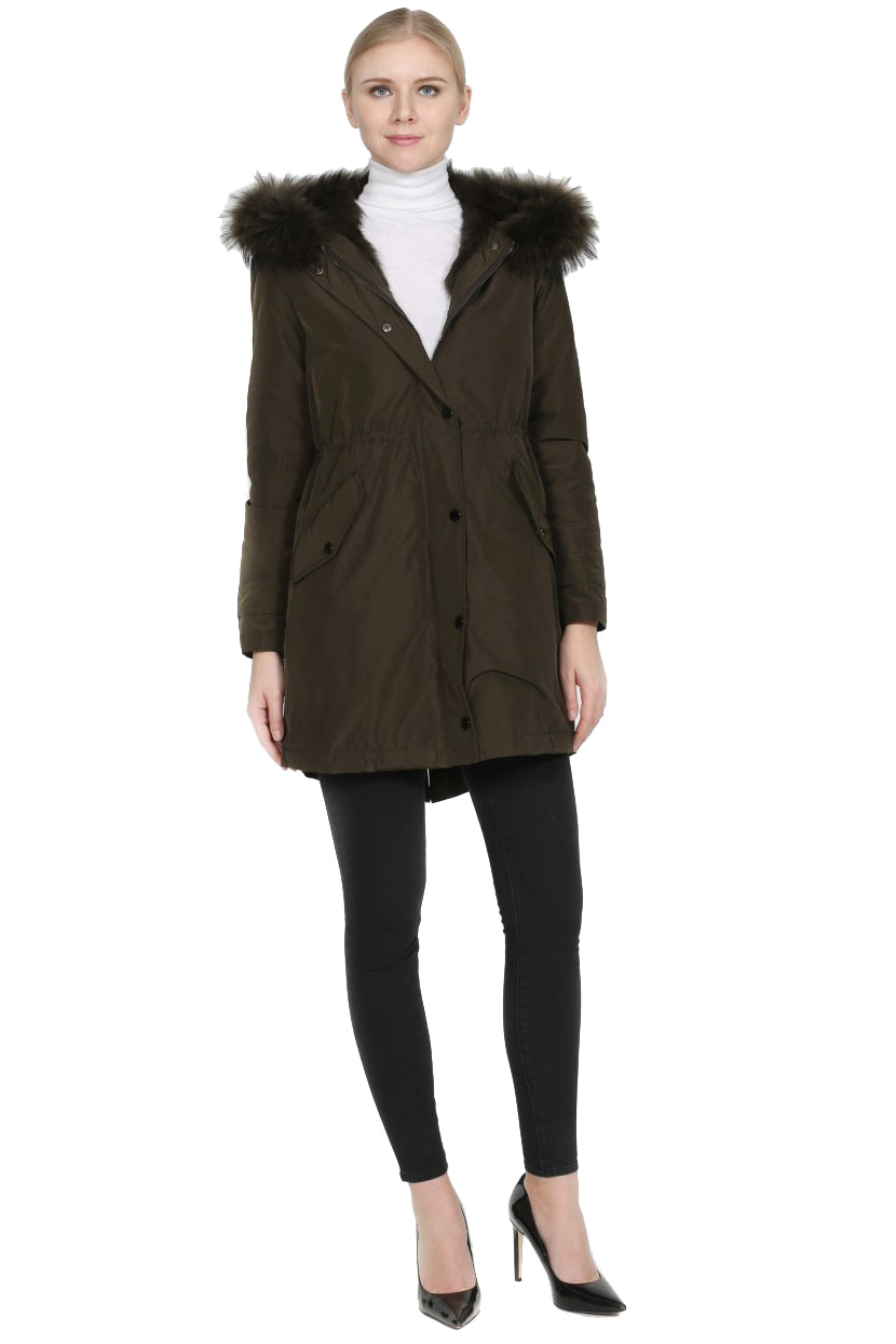 NOATAK - Microfabric Jacket with Fur Trim