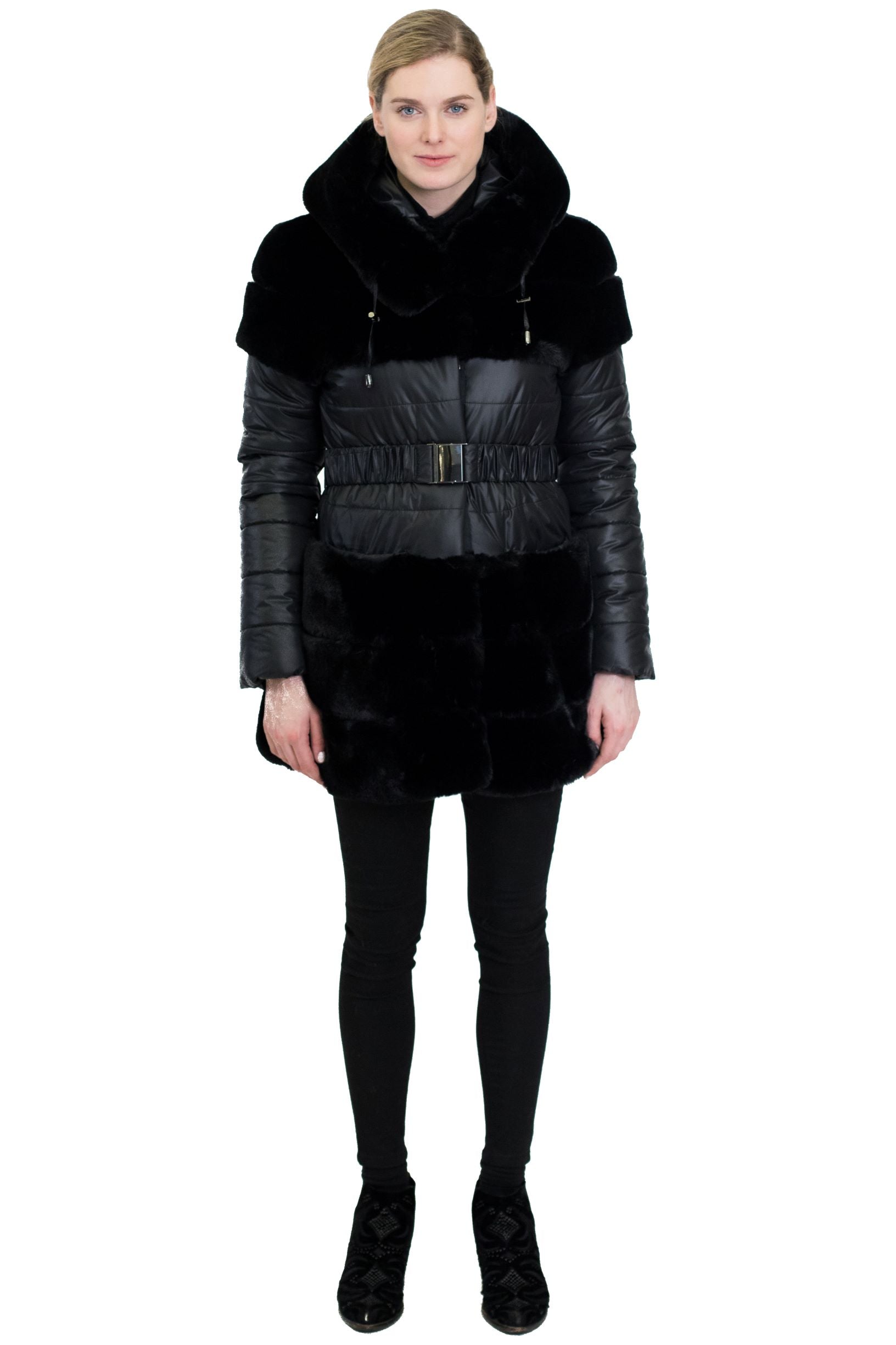 ERIKA - Faux Fur Belted Down Jacket