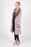 100% Cashmere Wrap Coat with Mink Collar