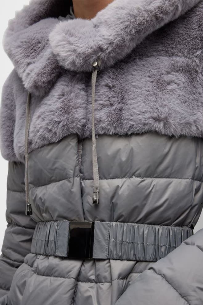 ERIKA - Faux Fur Belted Down Jacket