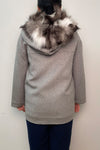 Wool Coat with Silver Fox Trim