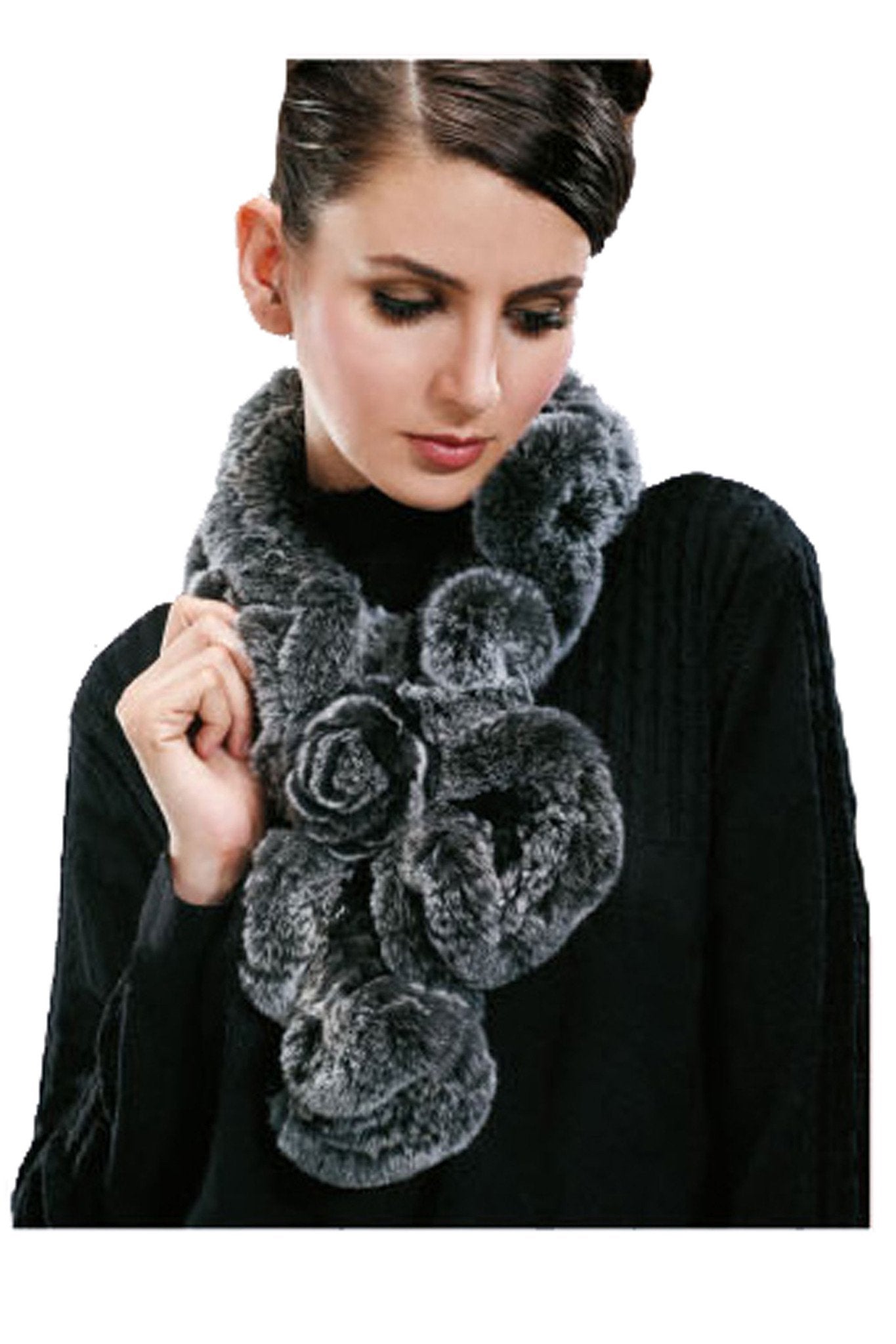 HOYA - Knitted Rex Rabbit Ruffle Scarf