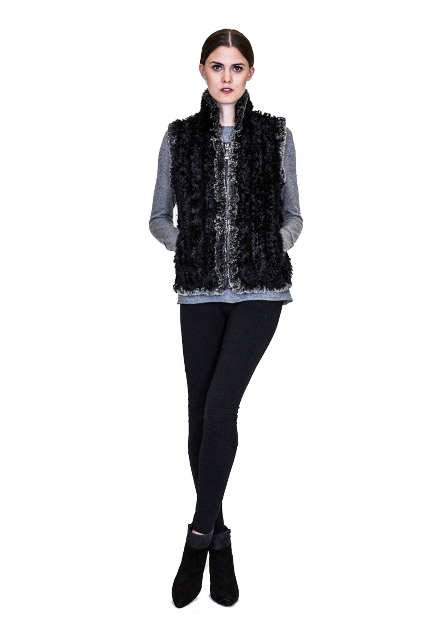 WATERLOO - Reversible Knitted Rex Rabbit Vest