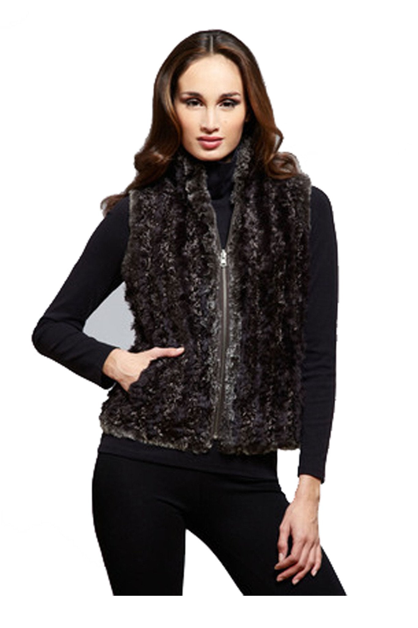 WATERLOO - Reversible Knitted Rex Rabbit Vest