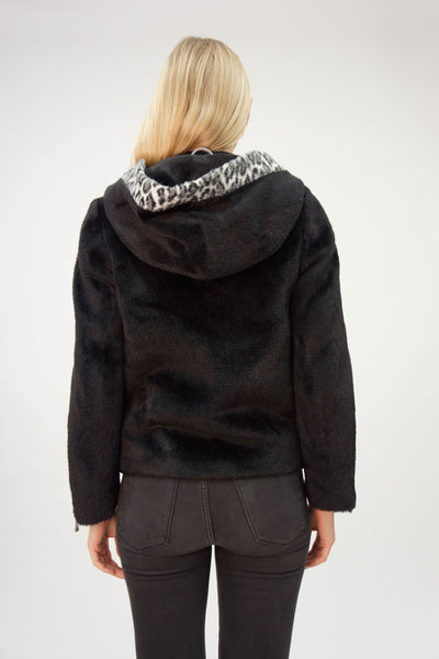 Jacket with Leopard Print Detail