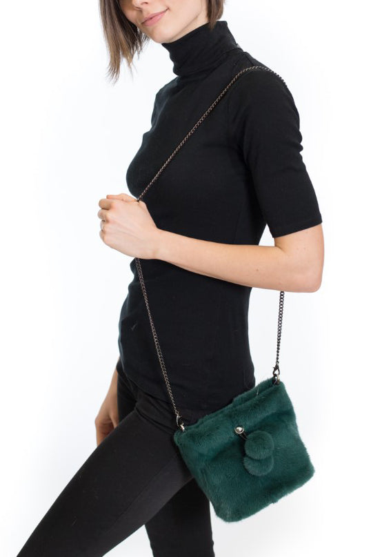 VISBY - Full Skin Mink Purse with Drawstring