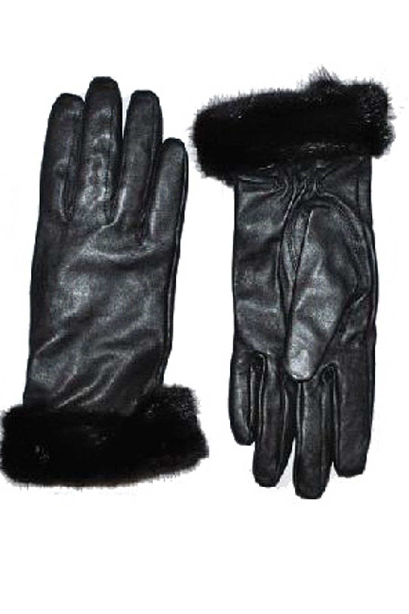 VELLMAR - Short Leather Gloves with Mink Trim