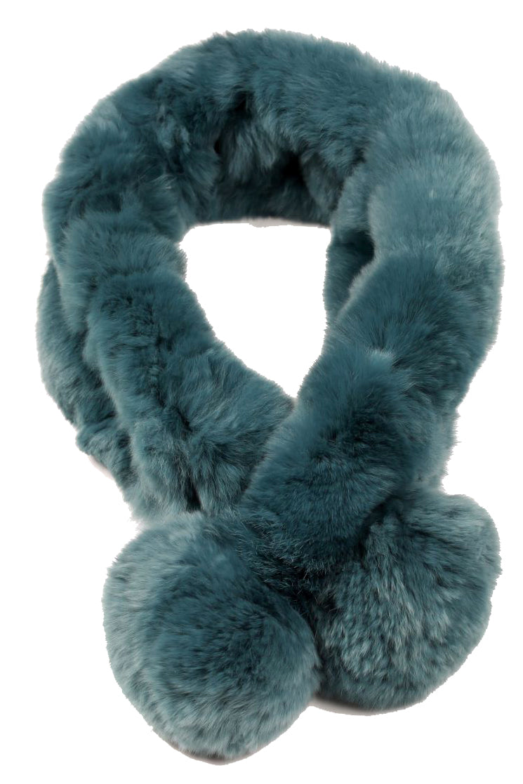 FRR Fleur Rex Rabbit Fur Infinity Scarf in Blue Galaxy at Fur Hat World