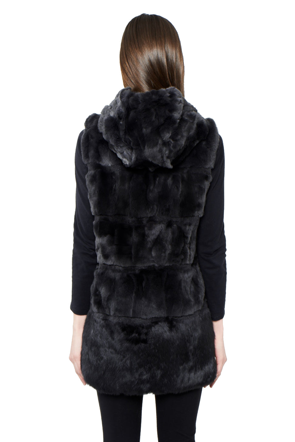 KALISPELL - Fur Vest with Panels and Hood