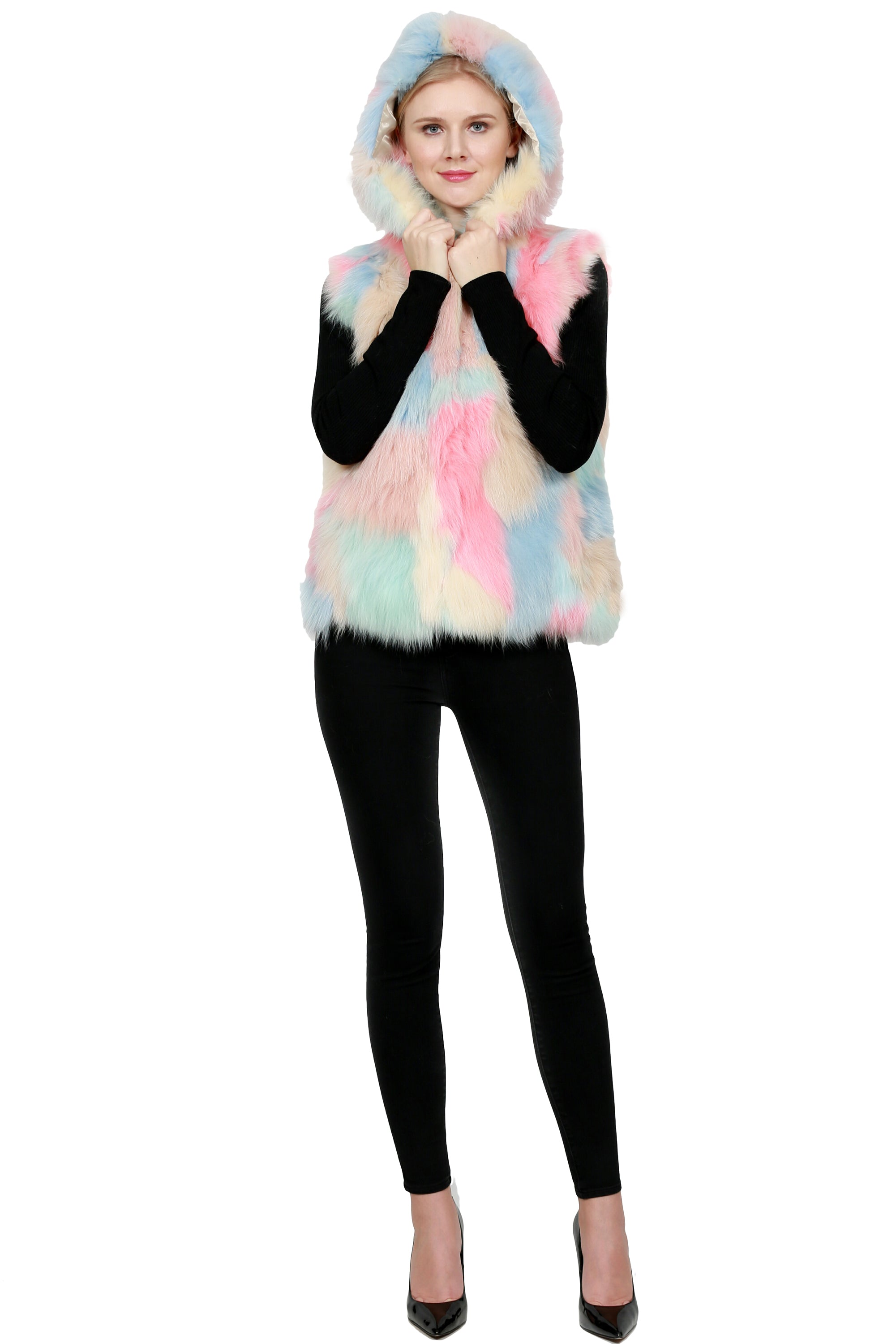 KENDAL - Pastel Fox Fur Vest